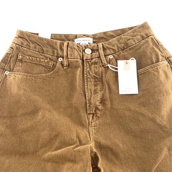 Good American 90s Duster Straight Leg Jeans In Bronze 4/ 27 - Picture 5 of 15